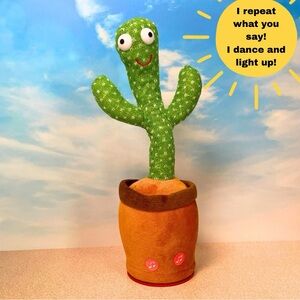 Playful Cactus Repeats what you say and lights up and wiggles!